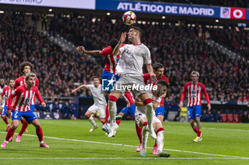 2024-02-07 - Gorka Guruzeta of Athletic Bilbao and Reinildo Mandava of Atletico Madrid seen fighting for the ball during the football match valid for the semi-final of the Copa del Rey tournament between Atletico Madrid and Athletic Bilbao played at Estadio Metropolitano in Madrid, Spain. - ATLETICO MADRID VS ATHLETIC BILBAO - SPANISH CUP - SOCCER