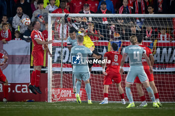 2024-10-31 - Agustin Mora (UE Vic) in action during a Copa del Rey match between UE Vic and Atletico de Madrid at Estadi Hipolit Planas in Vic, Barcelona, Spain, on October 31 2024. Photo by Felipe Mondino - UE VIC - ATLETICO DE MADRID - SPANISH CUP - SOCCER