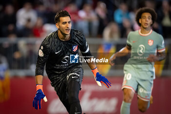 2024-10-31 - Goalkeeper Juan Musso (Atletico de Madrid) gestures during a Copa del Rey match between UE Vic and Atletico de Madrid at Estadi Hipolit Planas in Vic, Barcelona, Spain, on October 31 2024. Photo by Felipe Mondino - UE VIC - ATLETICO DE MADRID - SPANISH CUP - SOCCER