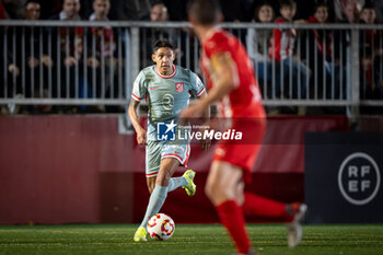 2024-10-31 - Nahuel Molina (Atletico de Madrid) controls the ball during a Copa del Rey match between UE Vic and Atletico de Madrid at Estadi Hipolit Planas in Vic, Barcelona, Spain, on October 31 2024. Photo by Felipe Mondino - UE VIC - ATLETICO DE MADRID - SPANISH CUP - SOCCER