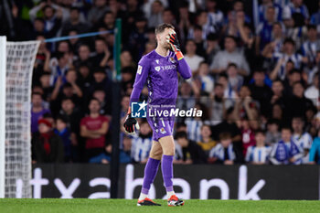 2024-01-02 - Alex Remiro of Real Sociedad reacts during the Spanish championship La Liga football match between Real Sociedad and Deportivo Alaves on January 2, 2024 at Reale Arena in San Sebastian, Spain - FOOTBALL - SPANISH CHAMP - REAL SOCIEDAD V ALAVES - SPANISH LA LIGA - SOCCER