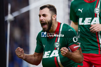 2024-01-02 - Luis Rioja of Deportivo Alaves celebrates his goal 0-1 during the Spanish championship La Liga football match between Real Sociedad and Deportivo Alaves on January 2, 2024 at Reale Arena in San Sebastian, Spain - FOOTBALL - SPANISH CHAMP - REAL SOCIEDAD V ALAVES - SPANISH LA LIGA - SOCCER