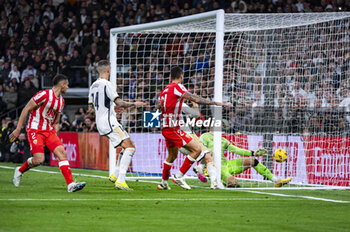 2024-01-21 - Daniel Carvajal of Real Madrid seen scoring the victory goal in the final minutes of the La Liga EA Sports 23/24 football match between Real Madrid vs Almeria at Bernabeu stadium in Madrid, Spain. - REAL MADRID VS ALMERIA - SPANISH LA LIGA - SOCCER