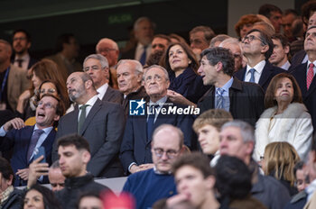 2024-02-10 - Florentino Perez (C), president of Real Madrid, seen during the La Liga EA Sports 2023/24 football match between Real Madrid vs Girona Madrid at Santiago Bernabeu stadium in Madrid, Spain. - REAL MADRID VS GIRONA - SPANISH LA LIGA - SOCCER