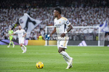 2024-02-10 - Vinicius Junior of Real Madrid seen in action with the ball during the La Liga EA Sports 2023/24 football match between Real Madrid vs Girona Madrid at Santiago Bernabeu stadium in Madrid, Spain. - REAL MADRID VS GIRONA - SPANISH LA LIGA - SOCCER