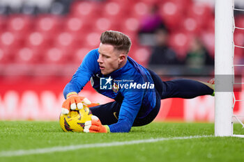 2024-03-03 - Marc Andre ter Stegen of FC Barcelona warms up during the Spanish championship La Liga football match between Athletic Club and FC Barcelona on March 3, 2024 at San Mames in Bilbao, Spain - FOOTBALL - SPANISH CHAMP - ATHLETIC CLUB V FC BARCELONA - SPANISH LA LIGA - SOCCER