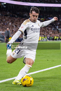 2024-03-10 - Luka Modric of Real Madrid seen kicking the ball during the La Liga EA Sports 2023/24 football match between Real Madrid vs Celta Vigo at Santiago Bernabeu stadium in Madrid, Spain. - REAL MADRID VS CELTA VIGO - SPANISH LA LIGA - SOCCER
