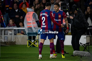 2024-03-30 - Raphinha (FC Barcelona) celebrates after scoring his team's goal with team mates during a La Liga EA Sports match between FC Barcelona and UD Las Palmas at Estadi Olimpic Lluis Companys, in Barcelona, ,Spain on March 30, 2024. Photo by Felipe Mondino - FC BARCELONA - UD LAS PALMAS - SPANISH LA LIGA - SOCCER