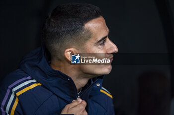 2024-03-31 - Lucas Vazquez of Real Madrid seen sitting into the bench before the La Liga EA Sports 2023/24 football match between Real Madrid vs Athletic Club Bilbao at Santiago Bernabeu stadium in Madrid, Spain. - REAL MADRID VS ATHLETIC CLUB BILBAO - SPANISH LA LIGA - SOCCER