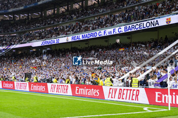 2024-04-21 - MADRID, SPAIN - APRIL 21: Real Madrid fans choreography during the La Liga EA Sports 2023/24 football match between Real Madrid vs FC Barcelona at Estadio Santiago Bernabeu on April 21, 2024 in Madrid, Spain. - REAL MADRID VS FC BARCELONA - SPANISH LA LIGA - SOCCER