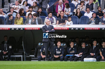 2024-05-04 - MADRID, SPAIN - MAY 04: Carlo Ancelotti, coach of Real Madrid seen during the La Liga EA Sports 2023/24 football match between Real Madrid vs Cadiz CF at Estadio Santiago Bernabeu on May 04, 2024 in Madrid, Spain. - REAL MADRID VS CADIZ - SPANISH LA LIGA - SOCCER