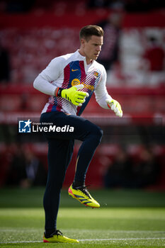 2024-05-04 - Goalkeeper Marc-Andre ter Stegen (FC Barcelona) warms up during a La Liga EA Sports match between Girona FC and FC Barcelona at Estadio Municipal de Montilivi, in Girona, ,Spain on May 4, 2024. Photo by Felipe Mondino - GIRONA FC - FC BARCELONA - SPANISH LA LIGA - SOCCER