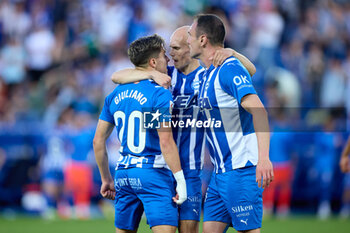 2024-05-10 - Jon Guridi of Deportivo Alaves celebrates after scoring the team's first goal during the Spanish championship La Liga football match between Deportivo Alaves and Girona FC on May 10, 2024 at Mendizorrotza in Vitoria, Spain - FOOTBALL - SPANISH CHAMP - ALAVES V GIRONA - SPANISH LA LIGA - SOCCER