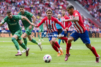 2024-05-19 - Antoine Griezmann of Atletico Madrid (C) seen while Angel Correa of Atletico Madrid (R) is in action with the ball during the La Liga EA Sports 2023/24 football match between Atletico Madrid vs CA Osasuna at Estadio Metropolitano on May 19, 2024 in Madrid, Spain. - ATLETICO MADRID VS CA OSASUNA - SPANISH LA LIGA - SOCCER