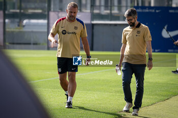 2024-07-19 - Head Coach Hans Flick (FC Barcelona) gestures during a FC Barcelona training session at Ciutat Esportiva Joan Gamper in Barcelona, Spain, on July 19 2024. Photo by Felipe Mondino - FC BARCLEONA TRAINING SESSION - SPANISH LA LIGA - SOCCER