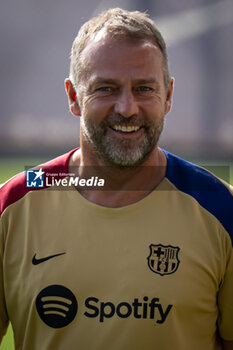 2024-07-19 - Head Coach Hans Flick (FC Barcelona) gestures during a FC Barcelona training session at Ciutat Esportiva Joan Gamper in Barcelona, Spain, on July 19 2024. Photo by Felipe Mondino - FC BARCLEONA TRAINING SESSION - SPANISH LA LIGA - SOCCER