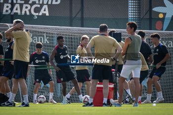 2024-07-19 - Ansu Fati(FC Barcelona) controls the ball during a FC Barcelona training session at Ciutat Esportiva Joan Gamper in Barcelona, Spain, on July 19 2024. Photo by Felipe Mondino - FC BARCLEONA TRAINING SESSION - SPANISH LA LIGA - SOCCER