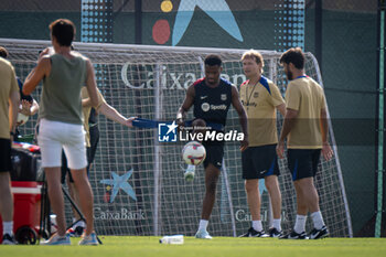 2024-07-19 - Ansu Fati (FC Barcelona) controls the ball during a FC Barcelona training session at Ciutat Esportiva Joan Gamper in Barcelona, Spain, on July 19 2024. Photo by Felipe Mondino - FC BARCLEONA TRAINING SESSION - SPANISH LA LIGA - SOCCER