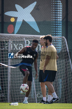 2024-07-19 - Ansu Fati (FC Barcelona) controls the ball during a FC Barcelona training session at Ciutat Esportiva Joan Gamper in Barcelona, Spain, on July 19 2024. Photo by Felipe Mondino - FC BARCLEONA TRAINING SESSION - SPANISH LA LIGA - SOCCER