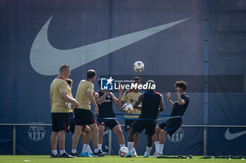 2024-07-19 - Thiago Alcantara (FC Barcelona) gestures during a FC Barcelona training session at Ciutat Esportiva Joan Gamper in Barcelona, Spain, on July 19 2024. Photo by Felipe Mondino - FC BARCLEONA TRAINING SESSION - SPANISH LA LIGA - SOCCER