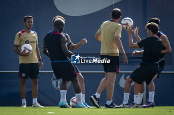 2024-07-19 - Thiago Alcantara (FC Barcelona) gestures during a FC Barcelona training session at Ciutat Esportiva Joan Gamper in Barcelona, Spain, on July 19 2024. Photo by Felipe Mondino - FC BARCLEONA TRAINING SESSION - SPANISH LA LIGA - SOCCER