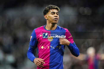 2024-10-26 - Lamine Yamal of FC Barcelona celebrates a goal 0-3 during the Spanish championship La Liga football match between Real Madrid CF and FC Barcelona on 26 October 2024 at Santiago Bernabeu stadium in Madrid, Spain - FOOTBALL - SPANISH CHAMP - REAL MADRID V FC BARCELONA - SPANISH LA LIGA - SOCCER