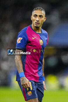 2024-10-26 - Raphael Dias "Raphinha" of FC Barcelona during the Spanish championship La Liga football match between Real Madrid CF and FC Barcelona on 26 October 2024 at Santiago Bernabeu stadium in Madrid, Spain - FOOTBALL - SPANISH CHAMP - REAL MADRID V FC BARCELONA - SPANISH LA LIGA - SOCCER