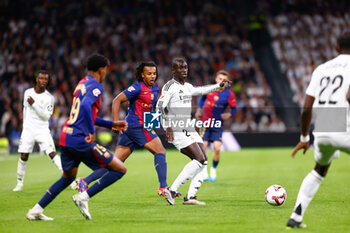 2024-10-26 - Ferland Mendy of Real Madrid during the Spanish championship La Liga football match between Real Madrid CF and FC Barcelona on 26 October 2024 at Santiago Bernabeu stadium in Madrid, Spain - FOOTBALL - SPANISH CHAMP - REAL MADRID V FC BARCELONA - SPANISH LA LIGA - SOCCER