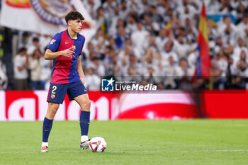 2024-10-26 - Pau Cubarsi of FC Barcelona during the Spanish championship La Liga football match between Real Madrid CF and FC Barcelona on 26 October 2024 at Santiago Bernabeu stadium in Madrid, Spain - FOOTBALL - SPANISH CHAMP - REAL MADRID V FC BARCELONA - SPANISH LA LIGA - SOCCER