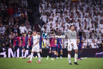 2024-10-26 - Spanish La Liga EA Sports soccer match Real Madrid vs FC Barcelona at Santiago Bernabeu stadium in Madrid, Spain 26 October 2024 Jude Bellingham and Lucas Vazquez 900/Cordon Press - LA LIGA: REAL MADRID VS FC BARCELONA - SPANISH LA LIGA - SOCCER