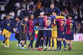 2024-10-26 - Spanish La Liga EA Sports soccer match Real Madrid vs FC Barcelona at Santiago Bernabeu stadium in Madrid, Spain 26 October 2024 FC Barcelona players celebrate win 900/Cordon Press - LA LIGA: REAL MADRID VS FC BARCELONA - SPANISH LA LIGA - SOCCER