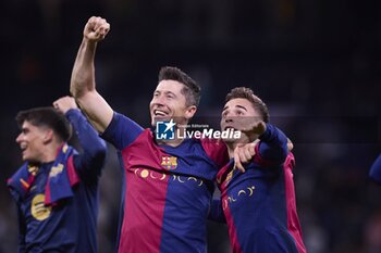 2024-10-26 - Spanish La Liga EA Sports soccer match Real Madrid vs FC Barcelona at Santiago Bernabeu stadium in Madrid, Spain 26 October 2024 FC Barcelona players celebrate win 900/Cordon Press - LA LIGA: REAL MADRID VS FC BARCELONA - SPANISH LA LIGA - SOCCER