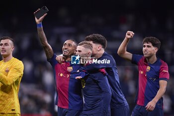 2024-10-26 - Spanish La Liga EA Sports soccer match Real Madrid vs FC Barcelona at Santiago Bernabeu stadium in Madrid, Spain 26 October 2024 FC Barcelona players celebrate win 900/Cordon Press - LA LIGA: REAL MADRID VS FC BARCELONA - SPANISH LA LIGA - SOCCER