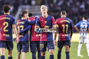 2024-11-03 - Dani Olmo of FC Barcelona celebrates a goal during the Spanish championship La Liga football match between FC Barcelona and RCD Espanyol on 3 November 2024 at Estadi Olímpic Lluís Companys in Barcelona, Spain - FOOTBALL - SPANISH CHAMP - BARCELONA V ESPANYOL - SPANISH LA LIGA - SOCCER