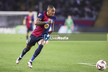 2024-11-03 - Raphinha Dias Belloli of FC Barcelona during the Spanish championship La Liga football match between FC Barcelona and RCD Espanyol on 3 November 2024 at Estadi Olímpic Lluís Companys in Barcelona, Spain - FOOTBALL - SPANISH CHAMP - BARCELONA V ESPANYOL - SPANISH LA LIGA - SOCCER