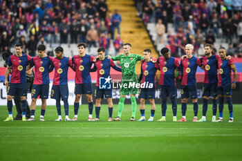 2024-11-03 - Team of FC Barcelona during the Spanish championship La Liga football match between FC Barcelona and RCD Espanyol de Barcelona on 3 November 2024 at Estadi Olimpic Lluis Companys in Barcelona, Spain - FOOTBALL - SPANISH CHAMP - BARCELONA V ESPANYOL - SPANISH LA LIGA - SOCCER