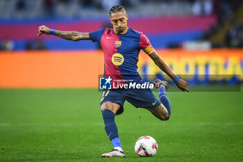 2024-11-03 - Raphael DIAS BELLOLI (Raphinha) of Barcelona during the Spanish championship La Liga football match between FC Barcelona and RCD Espanyol de Barcelona on 3 November 2024 at Estadi Olimpic Lluis Companys in Barcelona, Spain - FOOTBALL - SPANISH CHAMP - BARCELONA V ESPANYOL - SPANISH LA LIGA - SOCCER