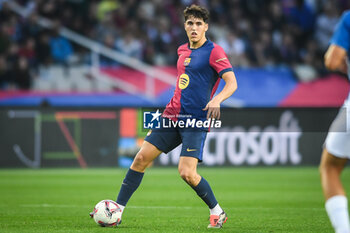 2024-11-03 - Hector FORT of Barcelona during the Spanish championship La Liga football match between FC Barcelona and RCD Espanyol de Barcelona on 3 November 2024 at Estadi Olimpic Lluis Companys in Barcelona, Spain - FOOTBALL - SPANISH CHAMP - BARCELONA V ESPANYOL - SPANISH LA LIGA - SOCCER