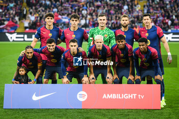 2024-11-03 - Team of FC Barcelona during the Spanish championship La Liga football match between FC Barcelona and RCD Espanyol de Barcelona on 3 November 2024 at Estadi Olimpic Lluis Companys in Barcelona, Spain - FOOTBALL - SPANISH CHAMP - BARCELONA V ESPANYOL - SPANISH LA LIGA - SOCCER