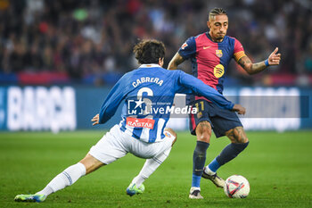 2024-11-03 - Raphael DIAS BELLOLI (Raphinha) of Barcelona during the Spanish championship La Liga football match between FC Barcelona and RCD Espanyol de Barcelona on 3 November 2024 at Estadi Olimpic Lluis Companys in Barcelona, Spain - FOOTBALL - SPANISH CHAMP - BARCELONA V ESPANYOL - SPANISH LA LIGA - SOCCER