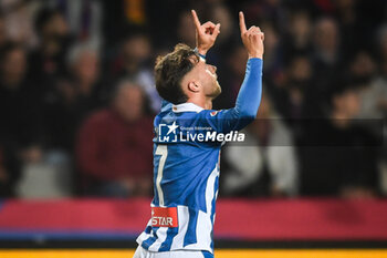 2024-11-03 - Javi PUADO of Espanyol Barcelona celebrates his goal during the Spanish championship La Liga football match between FC Barcelona and RCD Espanyol de Barcelona on 3 November 2024 at Estadi Olimpic Lluis Companys in Barcelona, Spain - FOOTBALL - SPANISH CHAMP - BARCELONA V ESPANYOL - SPANISH LA LIGA - SOCCER