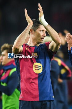 2024-11-03 - Robert LEWANDOWSKI of Barcelona during the Spanish championship La Liga football match between FC Barcelona and RCD Espanyol de Barcelona on 3 November 2024 at Estadi Olimpic Lluis Companys in Barcelona, Spain - FOOTBALL - SPANISH CHAMP - BARCELONA V ESPANYOL - SPANISH LA LIGA - SOCCER