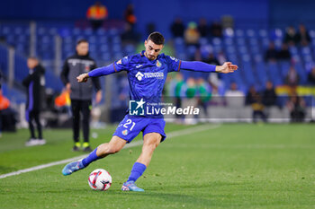 2024-11-22 - Juan Iglesias of Getafe CF during the Spanish championship La Liga football match between Getafe CF and Real Valladolid on November 22, 2024 at Coliseum de Getafe stadium in Getafe, Spain - FOOTBALL - SPANISH CHAMP - GETAFE V VALLADOLID - SPANISH LA LIGA - SOCCER