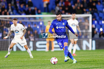 2024-11-22 - Diego Rico of Getafe CF during the Spanish championship La Liga football match between Getafe CF and Real Valladolid on November 22, 2024 at Coliseum de Getafe stadium in Getafe, Spain - FOOTBALL - SPANISH CHAMP - GETAFE V VALLADOLID - SPANISH LA LIGA - SOCCER