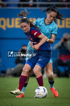 2024-05-10 - Bruna Vilamala (FC Barcelona) and Maite Zubieta (Athletic Club Fem) battle for the ball during a Liga F match between FC Barcelona Fem and Ahtletic Club Fem at Estadi Johan Cruyff, in Barcelona, ,Spain on May 10, 2024. Photo by Felipe Mondino - FC BARCELONA FEM - ATHLETIC CLUB FEM - SPANISH PRIMERA DIVISION WOMEN - SOCCER