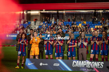 2024-05-10 - FC Barcelona Fem celebrates new Liga F title during Liga F match between FC Barcelona Fem and Ahtletic Club Fem at Estadi Johan Cruyff, in Barcelona, ,Spain on May 10, 2024. Photo by Felipe Mondino - FC BARCELONA FEM - ATHLETIC CLUB FEM - SPANISH PRIMERA DIVISION WOMEN - SOCCER