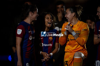 2024-05-10 - Vicky Lopez (FC Barcelona) and Goalkeeper Cata Coll (FC Barcelona) smiles during Liga F match between FC Barcelona Fem and Ahtletic Club Fem at Estadi Johan Cruyff, in Barcelona, ,Spain on May 10, 2024. Photo by Felipe Mondino - FC BARCELONA FEM - ATHLETIC CLUB FEM - SPANISH PRIMERA DIVISION WOMEN - SOCCER