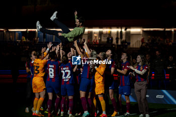 2024-05-10 - Head Coach Jonatan Giraldez (FC Barcelona) celebrates during Liga F match between FC Barcelona Fem and Ahtletic Club Fem at Estadi Johan Cruyff, in Barcelona, ,Spain on May 10, 2024. Photo by Felipe Mondino - FC BARCELONA FEM - ATHLETIC CLUB FEM - SPANISH PRIMERA DIVISION WOMEN - SOCCER