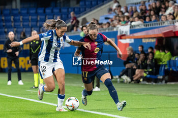 2024-09-13 - Ewa Pajor of FC Barcelona and Lucia Rodriguez of Real Sociedad during the Spanish championship La ligaF football match between FC Barcelona and Real Sociedad on September 13 at Johan Cruyff stadium in Barcelona, Spain - BARCELONA VS REAL SOCIEDAD - SPANISH PRIMERA DIVISION WOMEN - SOCCER