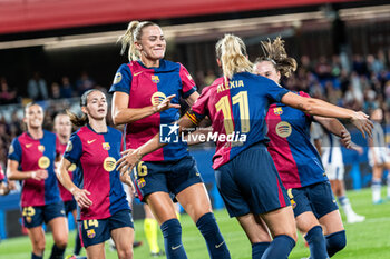 2024-09-13 - Alexia Putellas of FC Barcelona celebrate the gol with the team during the Spanish championship La ligaF football match between FC Barcelona and Real Sociedad on September 13 at Johan Cruyff stadium in Barcelona, Spain - BARCELONA VS REAL SOCIEDAD - SPANISH PRIMERA DIVISION WOMEN - SOCCER